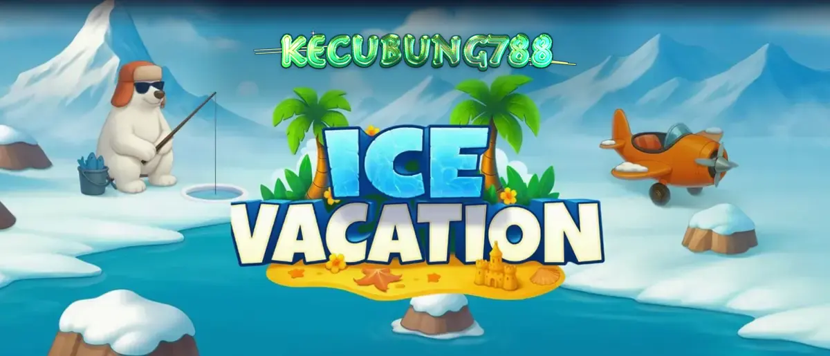 Tampilan visual slot Ice Vacation dengan karakter penguin dan beruang kutub