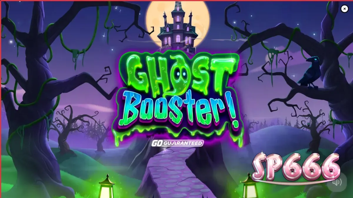 Tampilan visual slot Ghost Booster dengan tema Halloween yang ceria